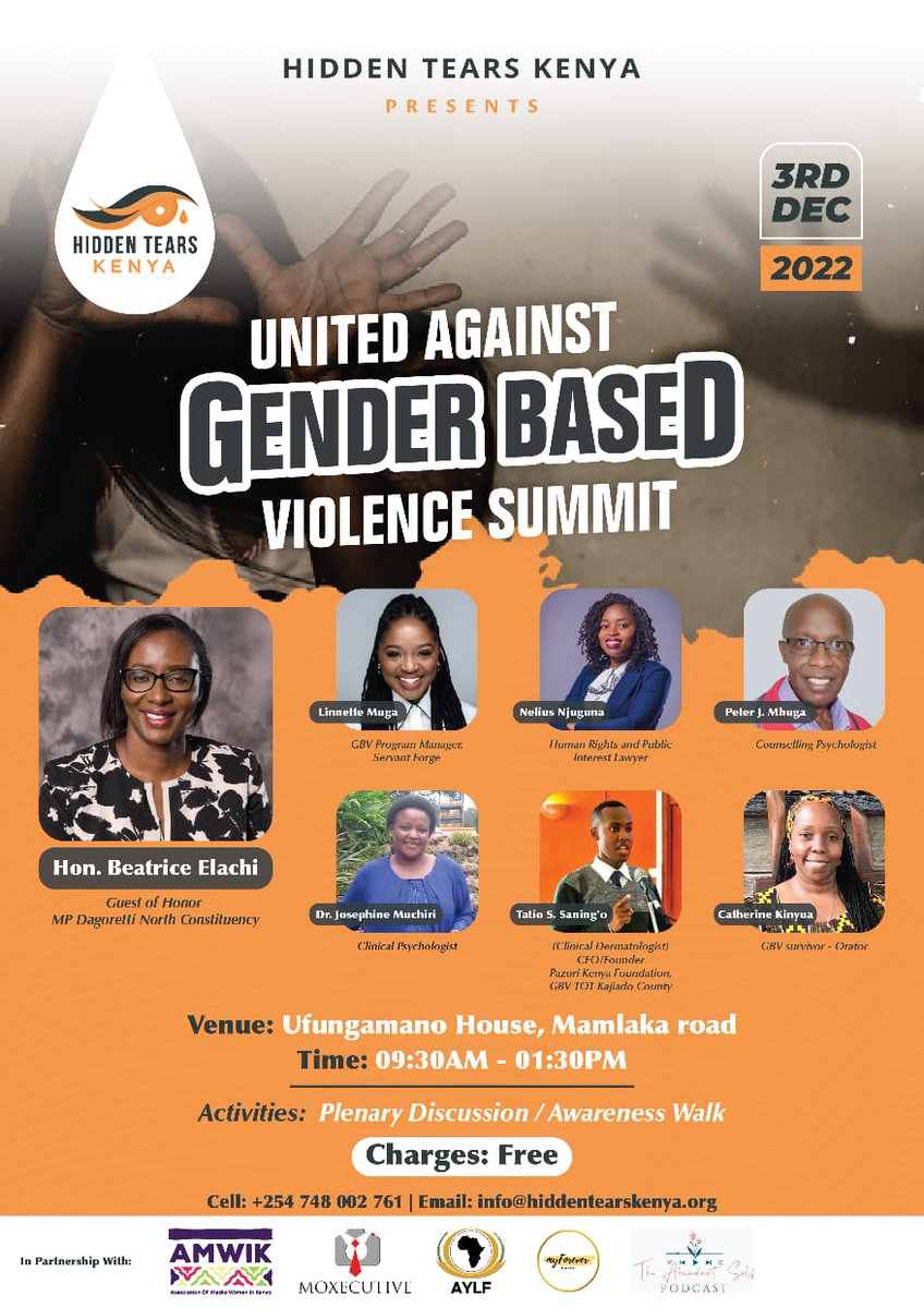 When people come together good things happen🤗
Courtesy of our kind partners; <a href="/aylf/">عبد العزيز</a> <a href="/moxecutive/">Moxecutive</a> @ufungamanohouse @amwik,we are delighted to inform you that our GBV summit is now *FREE OF CHARGE* .

To Register: here:forms.gle/VizoCVphNzxr6q…
 #endgbv#doyourpart#together!