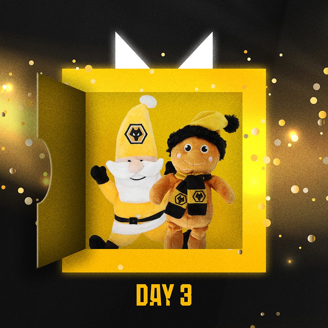 Day 3⃣! 

To win a Wolves Jolly Santa and Plush Gingerbread toy, all you need to do is:

🎅 Follow <a href="/Young_Wolves/">Young Wolves</a> 
🎅 Like this tweet
🎅 RT with the hashtag #YW12DaysOfChristmas

Winner will be contacted directly on 04/12 😊