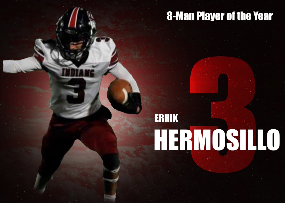 Congratulations to Erhik Hermosillo of Wichita County High School being named our Western KS Nolan Cromwell Award Winner as the 8-Man Player of the Year!
<a href="/ErhikHermosillo/">Erhik Hermosillo</a> <a href="/county_wichita/">Wichita County Athletics</a>