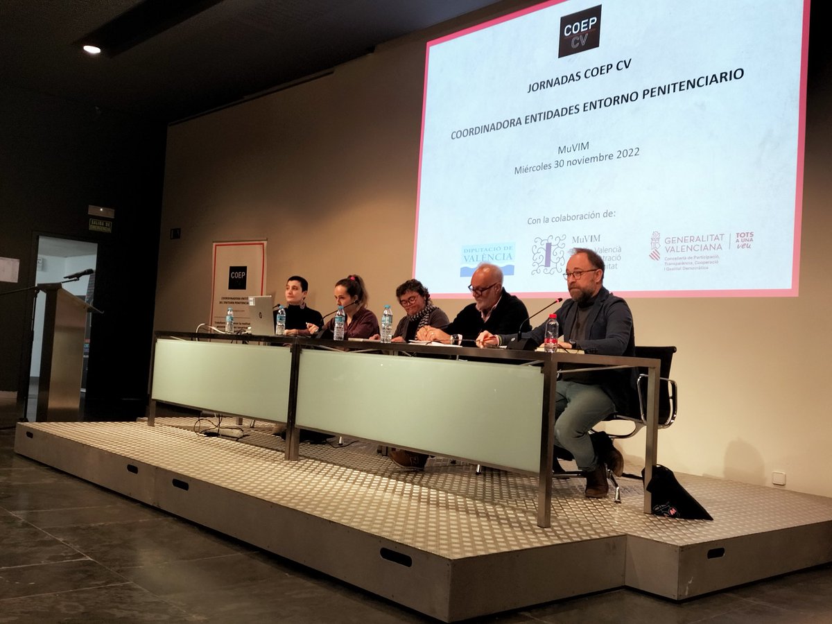 CoepCv's tweet photo. Vamos con las mesas de la sesión de tarde. ONG y reinserción en centros penitenciarios. #JornadasCoepCV https://t.co/3AtZeD33J9