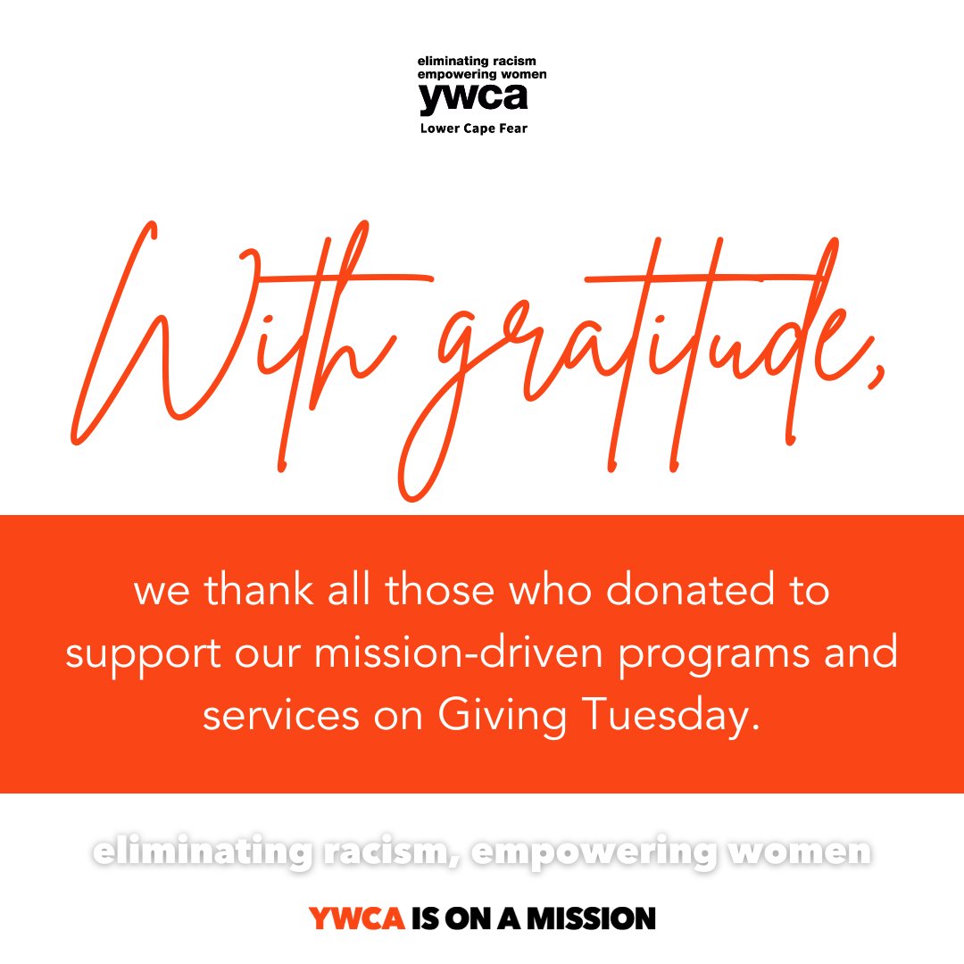 Your support allows us to continue to provide for the communities we serve. Thank you to everyone who donated to the YWCA on #GivingTuesday
If you missed out yesterday, please consider making a donation or purchase an item from our Amazon Wish List amzn.to/3Ffrywc