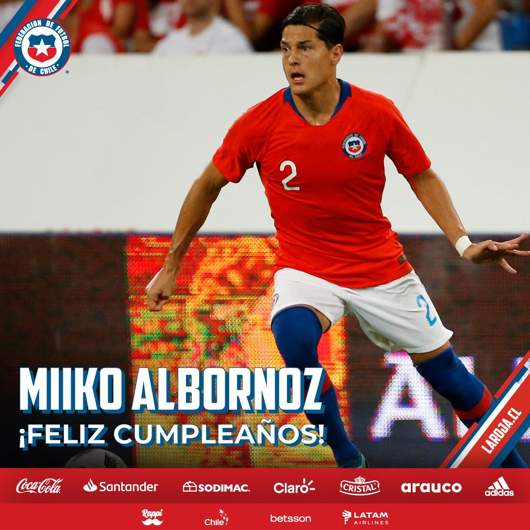 🎂 En su cumpleaños, le enviamos un gran saludo a <a href="/MiikoAlbornoz/">Miiko Albornoz</a>, defensor que integrara el plantel de <a href="/LaRoja/">Selección Chilena</a> 🇨🇱 que  hiciera historia al lograr el título de la <a href="/CopaAmerica/">CONMEBOL Copa América™️</a> 2015 🏆

🤗 ¡Te enviamos un gran abrazo y que tengas un hermoso día!