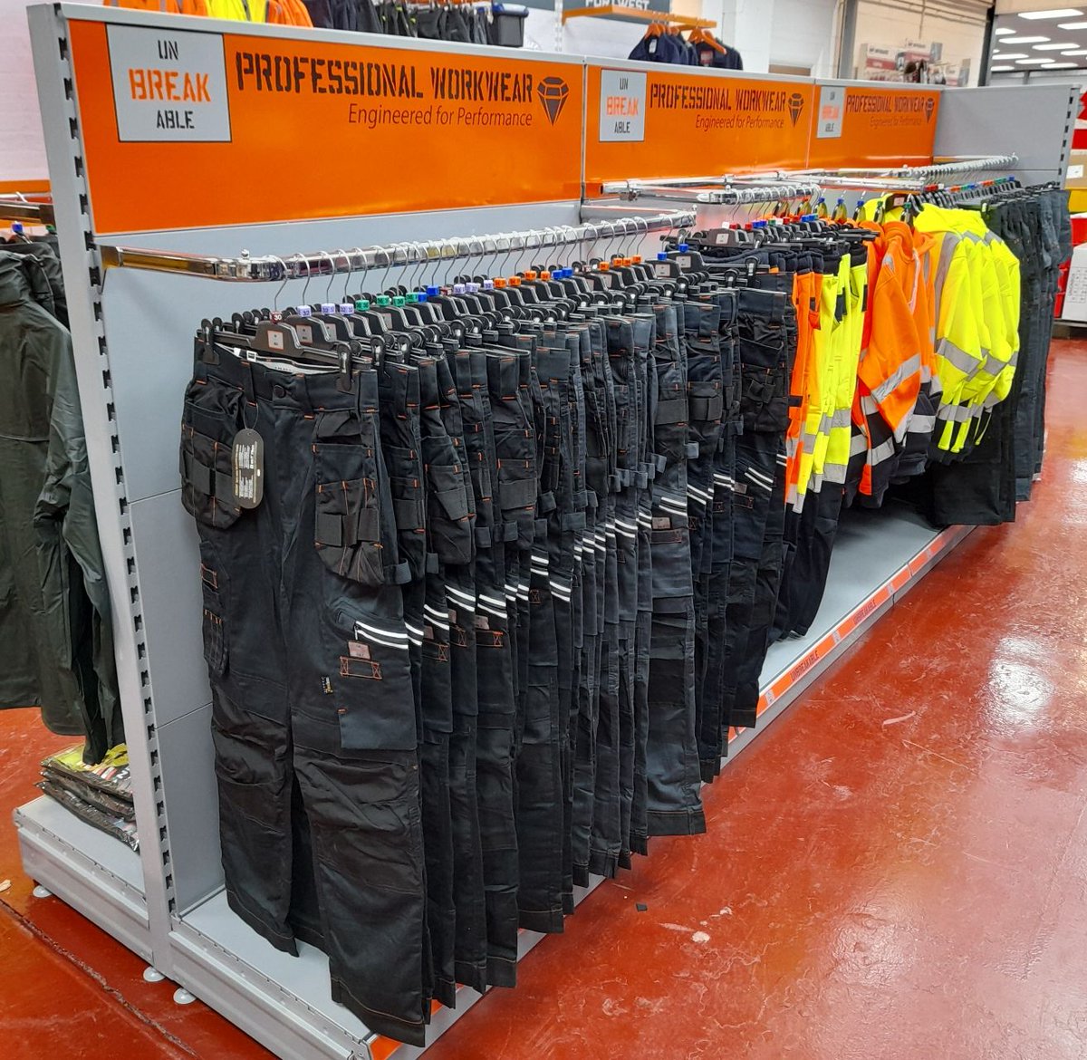 Another big installation of Unbreakable Professional Workwear stands. Each install is custom built by Unbreakable, right down to the suggested stock profile. A true one stop shop.
T: 0116 2444 700 
#retail #retailers #tradecounter #shop #workwear #business #businessbranding