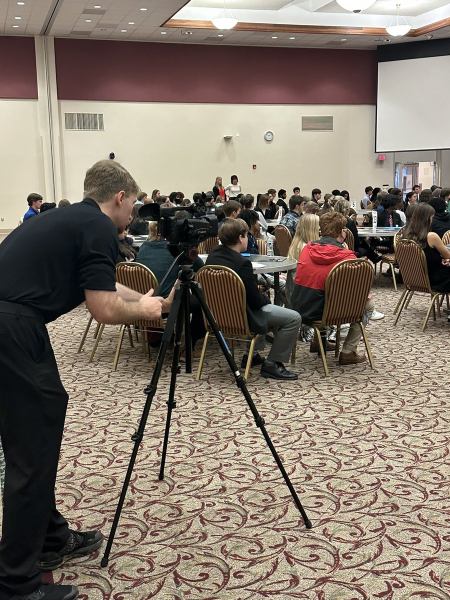 MCHS Adobe Digital Media Academy Seniors working hard to film todays WCPSS Career Academies Internship Summit <a href="/MCHSAcademyCoor/">Ms. Murray</a> <a href="/mchs_academies/">Middle Creek HS Career Academies</a>