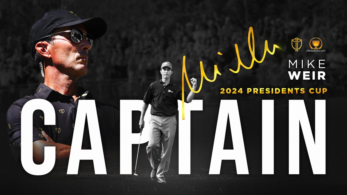 CAPTAIN <a href="/mweirsy/">Mike Weir</a> 🇨🇦

Mike Weir has officially been named Captain of the 2024 <a href="/PresidentsCup/">Presidents Cup</a> <a href="/IntlTeam/">Presidents Cup International Team</a>