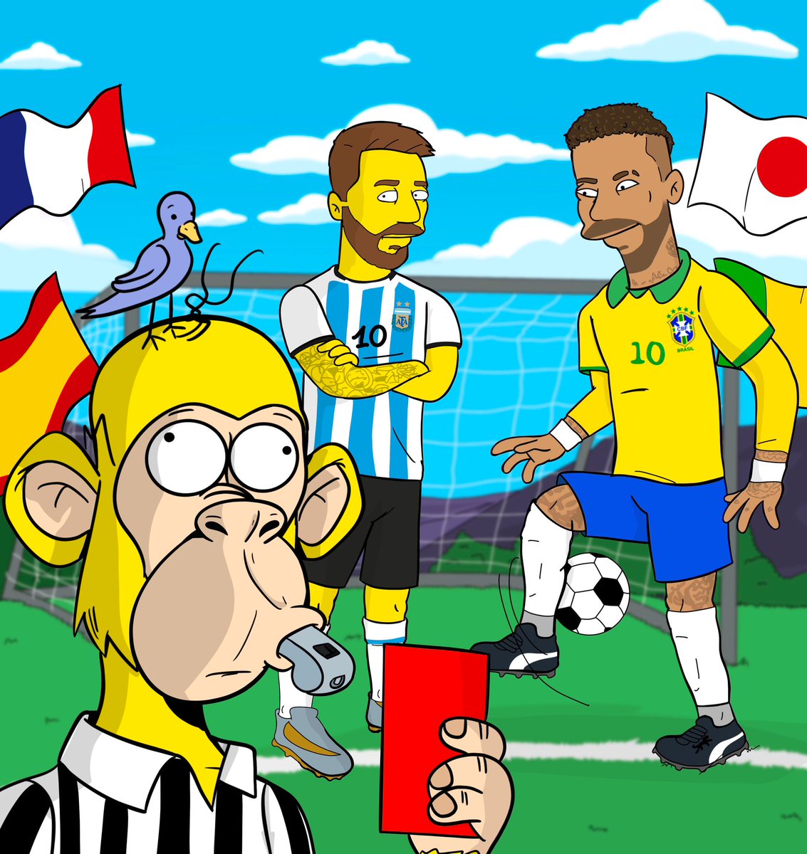 Springfield Apes (@springfieldapes) on Twitter photo Italian Artist Rino Russo (170K fans on Instagram) is well-known for Simpsonizing footballers ⚽️ like Messi & <a href="/neymarjr/">Neymar Jr</a> ✨!!
🇧🇷Brazil vs 🇦🇷Argentina final?!
To enter #RinosList
1⃣Follow <a href="/SpringfieldApes/">Springfield Apes</a> <a href="/RinaldoRu/">Rino Russo</a>
2⃣Like & RT
3⃣Tag 3 #NFT friends
#Simpsons #SpringfieldApes Italian Artist Rino Russo (170K fans on Instagram) is well-known for Simpsonizing footballers ⚽️ like Messi & <a href="/neymarjr/">Neymar Jr</a> ✨!!
🇧🇷Brazil vs 🇦🇷Argentina final?!
To enter #RinosList
1⃣Follow <a href="/SpringfieldApes/">Springfield Apes</a> <a href="/RinaldoRu/">Rino Russo</a>
2⃣Like & RT
3⃣Tag 3 #NFT friends
#Simpsons #SpringfieldApes