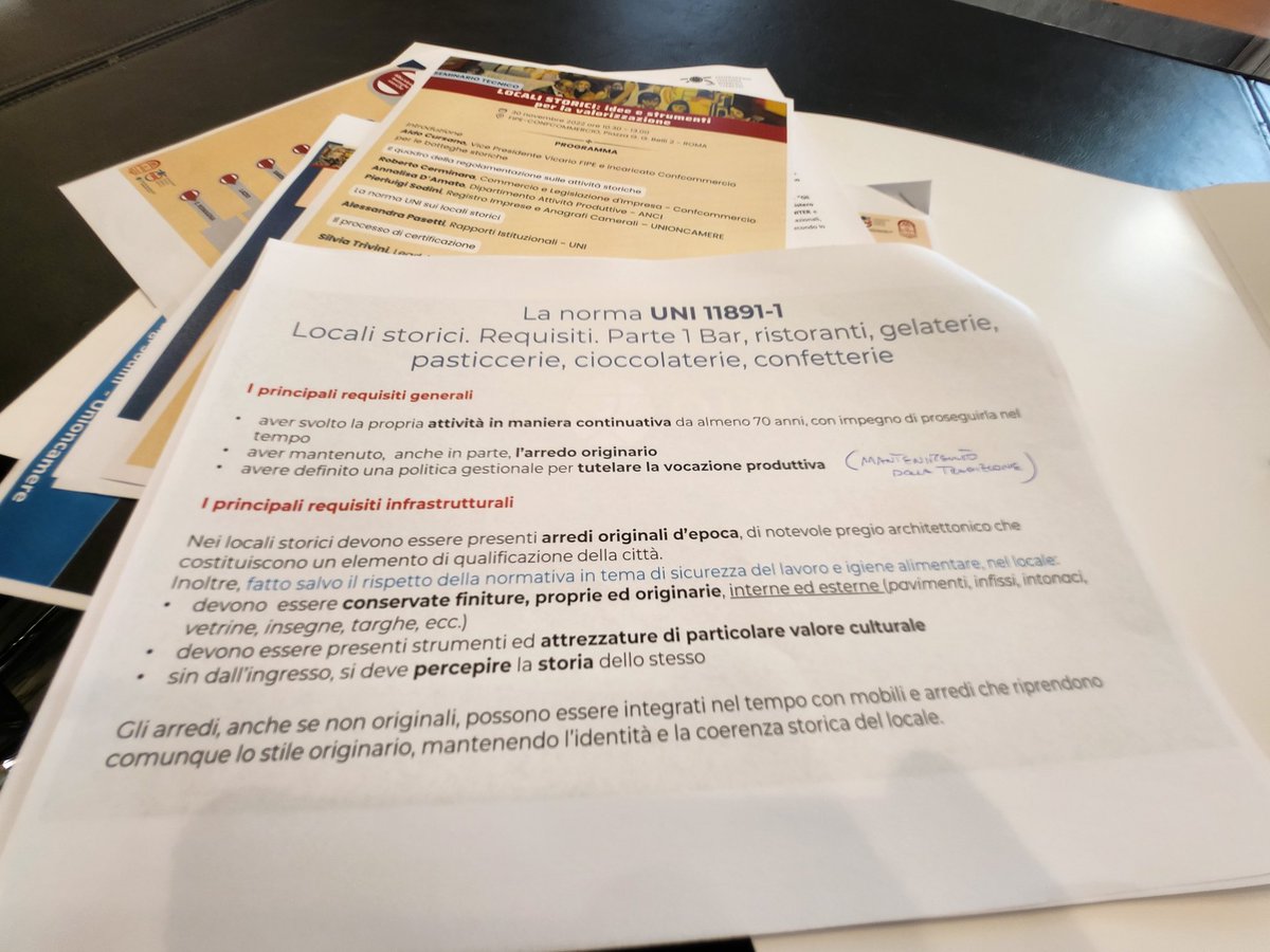 dippimax's tweet photo. Norma Uni 11891-1 per la certificazione dei #localistorici

Ottimo lavoro de 'Gli storici' di #fipe #confcommercio https://t.co/UviuYQQsEB