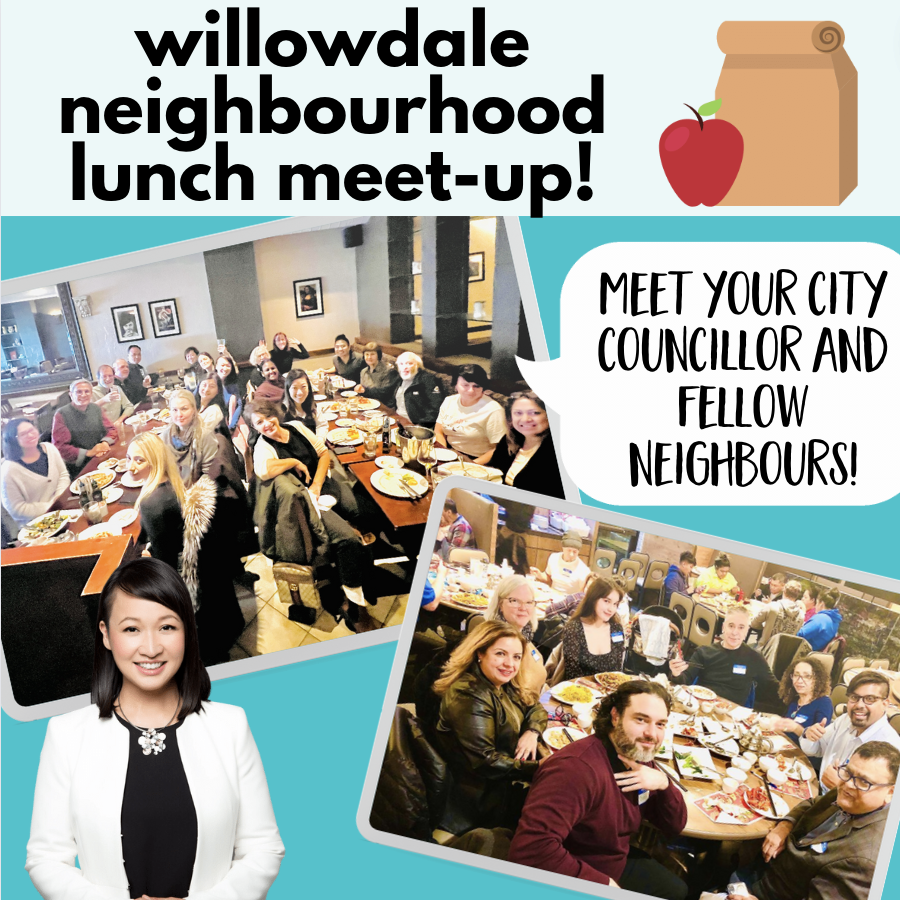 Join us NEXT Wednesday, December 7 at 12:30pm in the North York Centre Food Court to meet neighbours and your city councillor. This is a social event and great opportunity to meet others in the community!  RSVP: fb.me/e/5PuU1Orl4. #ConnectedCommunity