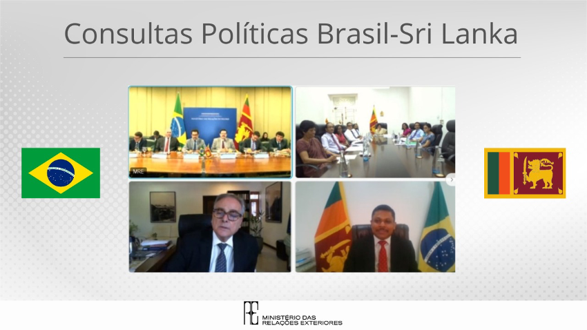 ItamaratyGovBr's tweet photo. Foi realizada, em 28/11, a I Reunião de Consultas Políticas entre Brasil e Sri Lanka, em formato virtual, copresidida pelo Secretário de Ásia, Pacífico e Rússia do MRE e pela Secretária Adjunta para Assuntos Bilaterais do Ministério dos Negócios Estrangeiros do Sri Lanka. 🇧🇷🇱🇰 https://t.co/Z2OSyD6JBk