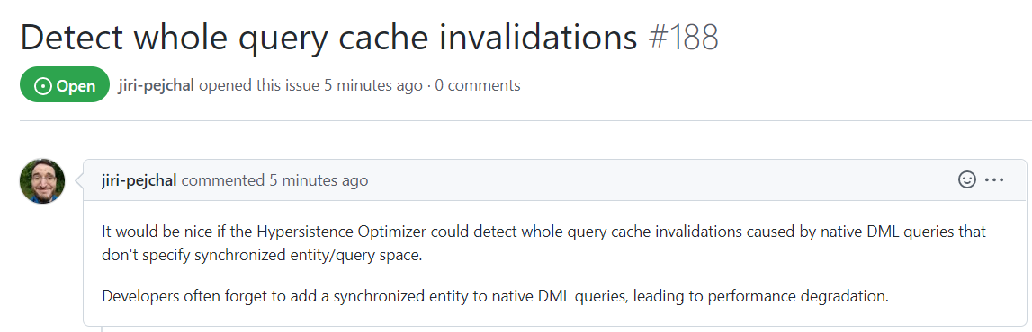 vlad_mihalcea's tweet photo. Hypersistence Optimizer is made by developers for developers, so I'm happy to see my customers shape the future of this tool.

Yes, I will definitely add support for this feature.

https://t.co/aIcXcvCv4t https://t.co/pkvPSjlJNq