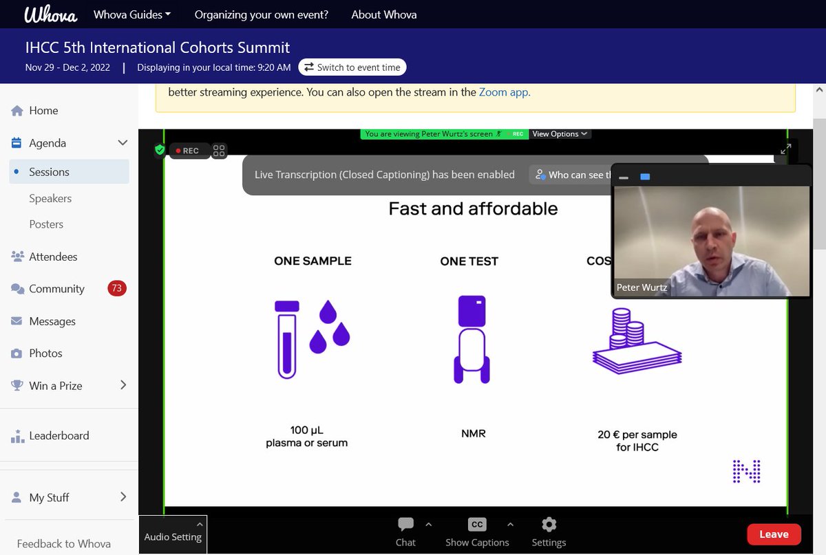IHCCGlobal's tweet image. December's Educational Webinar Speaker Dr. Peter Wurtz with a preview of next month's talk, "Nightingale Biomarker Profiling Across Large Biobanks", as part of the current #ICS5 Panel Discussion.

@NgaleHealth 
#biomarkers #biobanks
