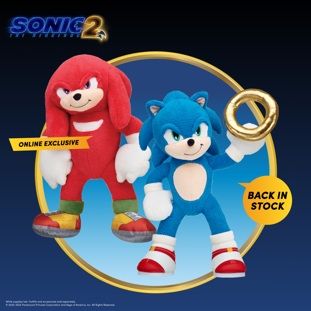 buildabear on X: Sonic the Hedgehog is back and he's sure to go quick! Go  on action-packed adventures with this speedy hero and complete your  collection with Knuckles too! (Sonic in stores