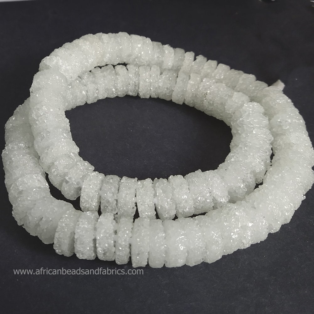 BeadsAfrican's tweet photo. New in my shop. #africandiscbeads #largediscbeads. Known as sugar beads, remniscent of cubed sugar? Larger glass pieces are heated just enough to fuse:  Large African Glass Disc Beads Handmade 17mm 20-Pack White https://t.co/CLZAfcWr9Y https://t.co/2PanjjkOG1