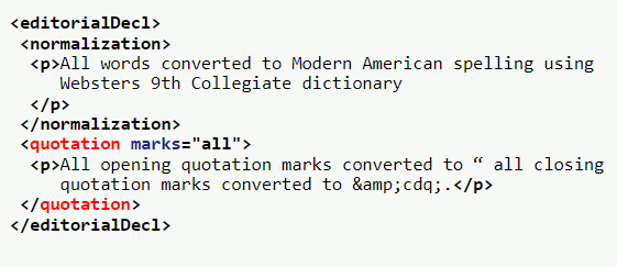 TEIconsortium's tweet photo. #TEI #ElementoftheDay <quotation> (quotation) specifies editorial practice adopted with respect to quotation marks in the original - https://t.co/6FXAyPSSGV.
#TEICommunity #TEIChat #digitalhumanities #encoding https://t.co/7eZee7RdHP