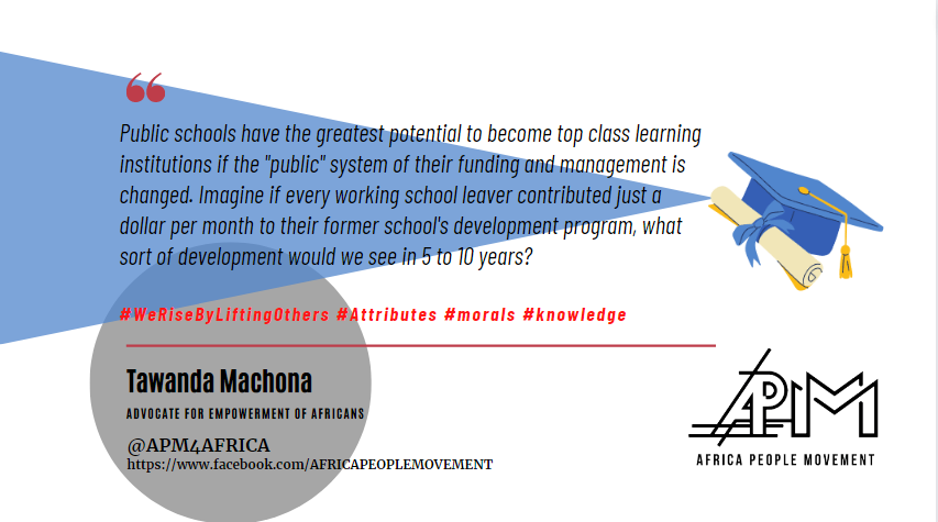 APM4AFRICA's tweet photo. African Allumini crowd funding strategy that can help improve the quality of education in public school and also create a culture based on generational responsibility. It's a bold move away from dependency on parent associations and government.
#African #educate #APMEducate https://t.co/EQnvnet9ek