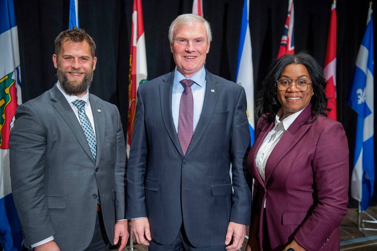 NSFisheries's tweet photo. Minister Craig was at the Canadian Council of Fisheries and Aquaculture Minister's meeting this week in Winnipeg to talk about challenges, opportunities and what's next for #NovaScotia's seafood sector. (Pictured with him are advisor Ryan Kelly &amp; deputy minister April Howe.) https://t.co/O4pZh2N8Jt