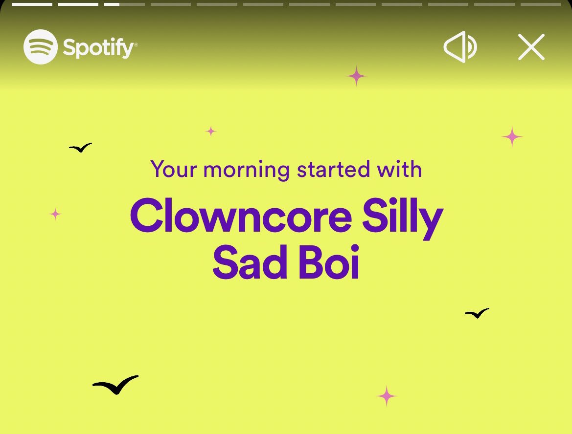 TheJamieShap's tweet photo. Whoever wrote the #SpotifyWrapped categories deserves a Pulitzer. https://t.co/9gb5Guqoml