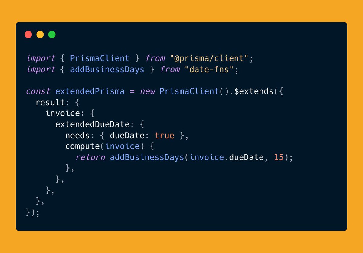 ryanchenkie's tweet image. There are some great new features with the release of @prisma 4.7.

One of the best is Prisma Client Extensions 🎉

Client Extensions is an evolution to middlewares.

They&apos;re more capable and can be used in isolation, offering more flexibility.

Let&apos;s see how they work 👇