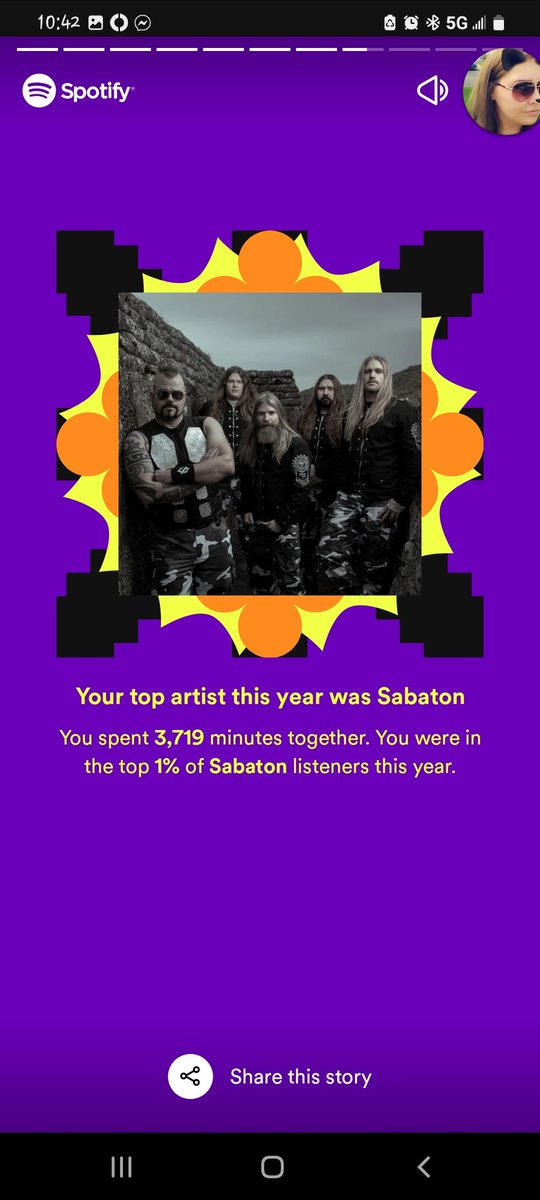 Enkrypsion's tweet photo. Usually not that interested in the Spotify yearly reports, but I must say I'm proud of this one. @sabaton https://t.co/opPCH245OL