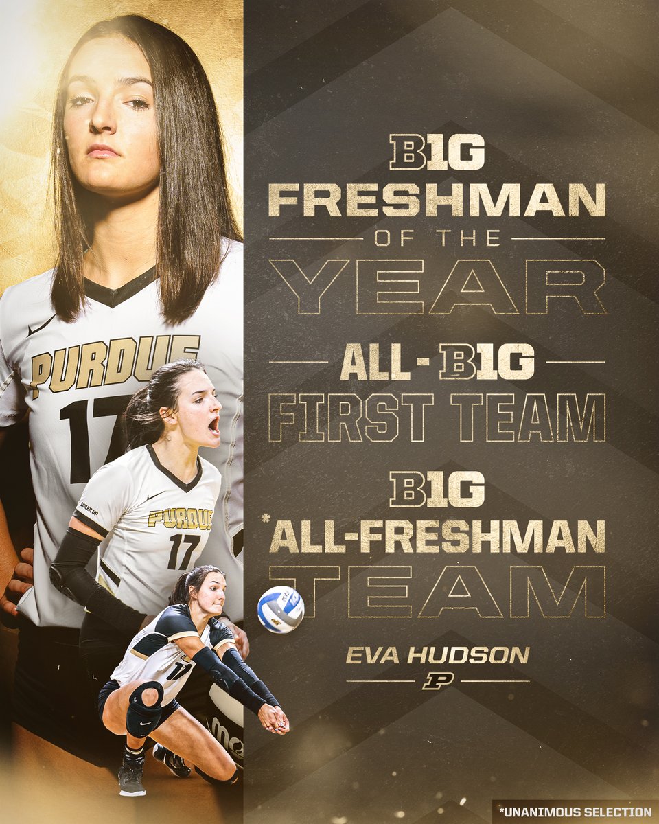 Eva Hudson:

🏅 Big Ten 𝐅𝐫𝐞𝐬𝐡𝐦𝐚𝐧 𝐨𝐟 𝐭𝐡𝐞 𝐘𝐞𝐚𝐫
🏅 𝐅𝐢𝐫𝐬𝐭 𝐓𝐞𝐚𝐦 All-Big Ten
🏅 𝐔𝐧𝐚𝐧𝐢𝐦𝐨𝐮𝐬 Big Ten All-Freshman Team