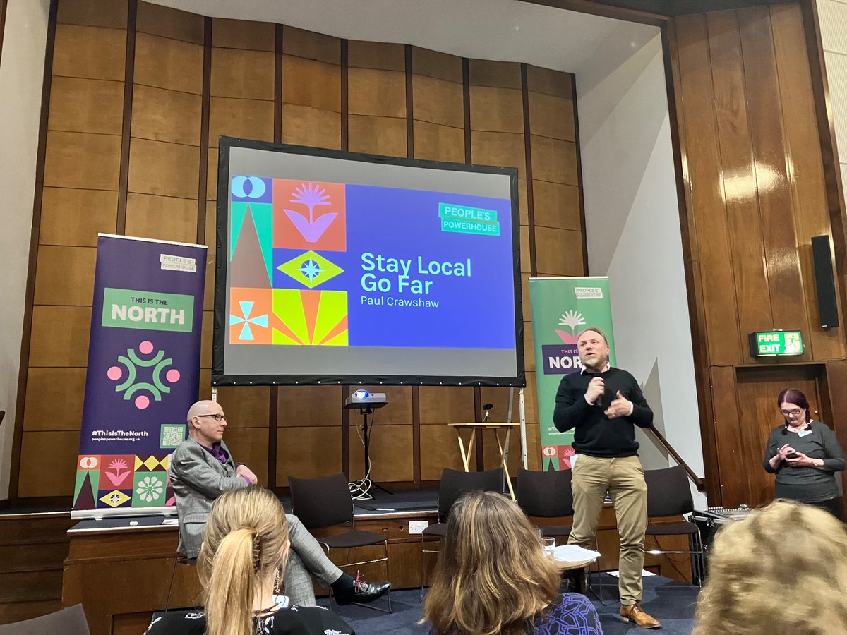Littlebirds00's tweet image. Professor Paul Crawshaw talks about the #StayLocalGoFar project providing opportunities for learning and careers locally to sustain communities.   So many young people in the north east leave to succeed - and don’t have opportunities to return.

@PeoplesPowerhouse
#ThisisTheNorth
