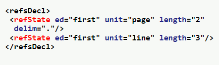 TEIconsortium's tweet photo. #TEI #ElementoftheDay <refState> (reference state) specifies one component of a canonical reference defined by the milestone method - https://t.co/EBhwQ9BdSj.
#TEICommunity #TEIChat #digitalhumanities #encoding https://t.co/sPhkFyKVn1
