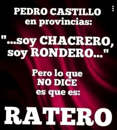 TeresaLaRosa9's tweet photo. @informateperu Un Comunista Delincuente de la más baja calaña como es este parásito de Castillo y todo su entorno incluidos ministros,familia y ayayeros se deben ir presos por 25 años por el gran daño q le están causando al PERú. https://t.co/4m59e6xE4t