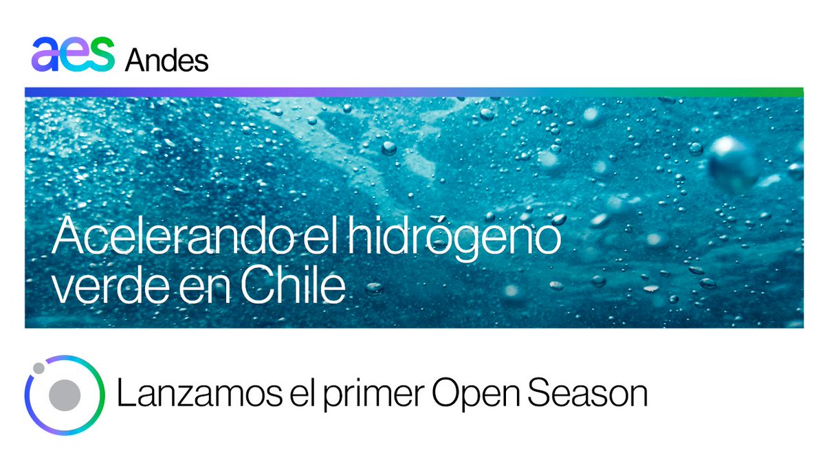 Lanzamos el primer Open Season de hidrógeno verde en Chile, una solución concreta para todas las empresas que buscan alcanzar sus metas de sostenibilidad.  🌱 🔋 

Más información en: aesandes.com/openseason