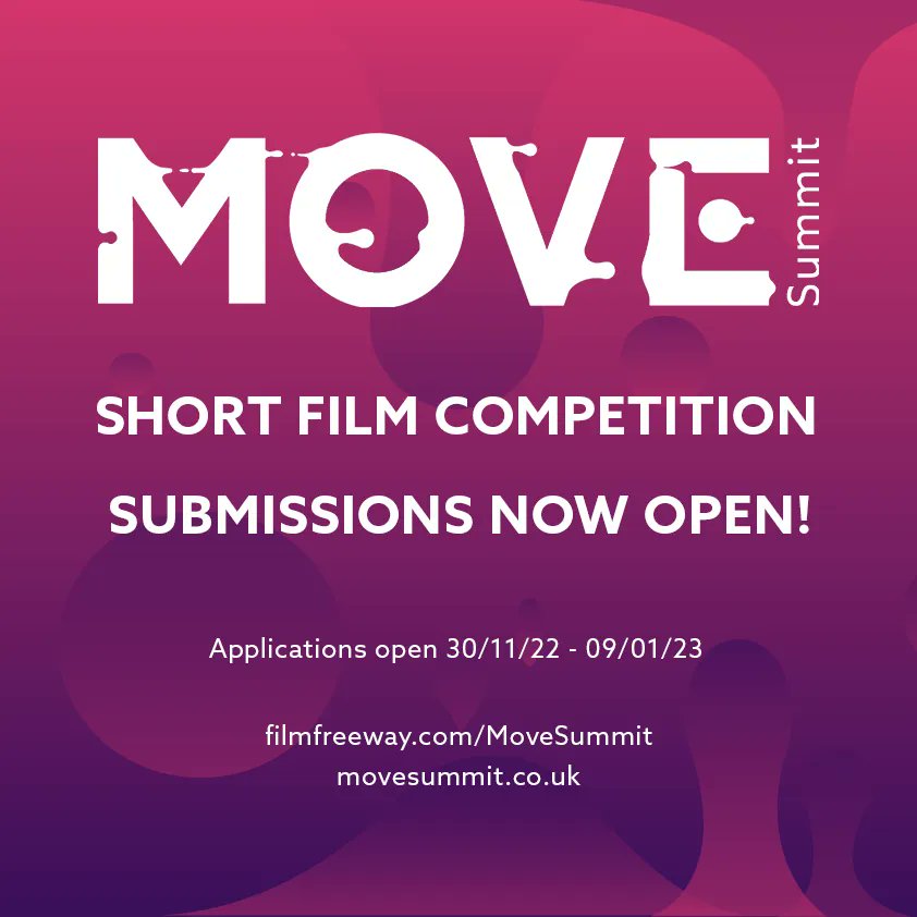 Move_Summit's tweet photo. Submissions for the MOVE Summit 2023 short film competition are now OPEN! ππ
Submit your animated short before January 9th 2023 to be considered for entry into the festival.
Apply and read the rules & terms here: https://t.co/hyukTMhhvf
#movesummit2023 #scottishanimation https://t.co/ttXgFTgHka