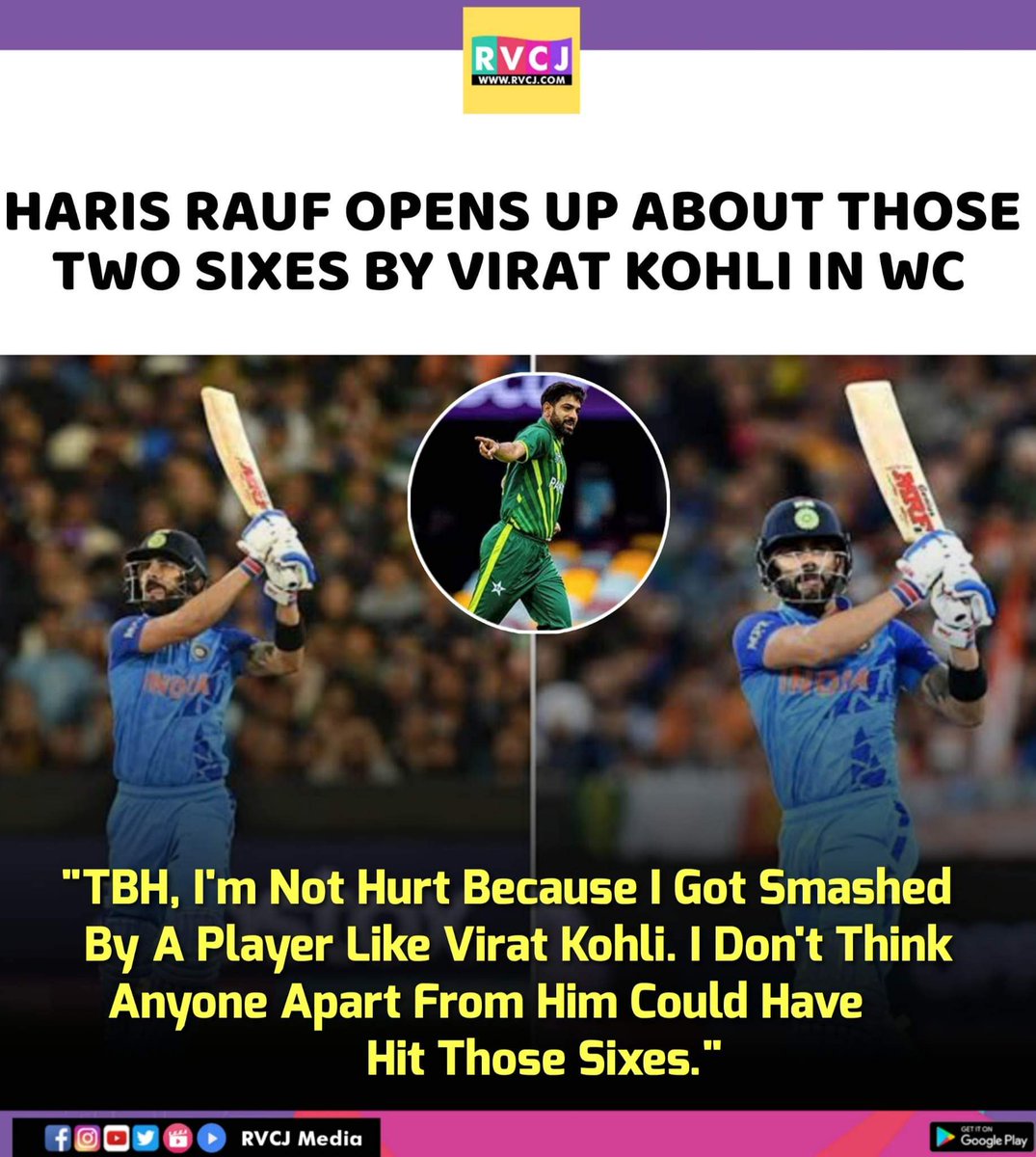 Haris rauf speaks on those two sixes by Virat kohli. 

#IndiavsPakistan #T20worldcup22 #ViratKohli𓃵 #crickettwitter #cricket