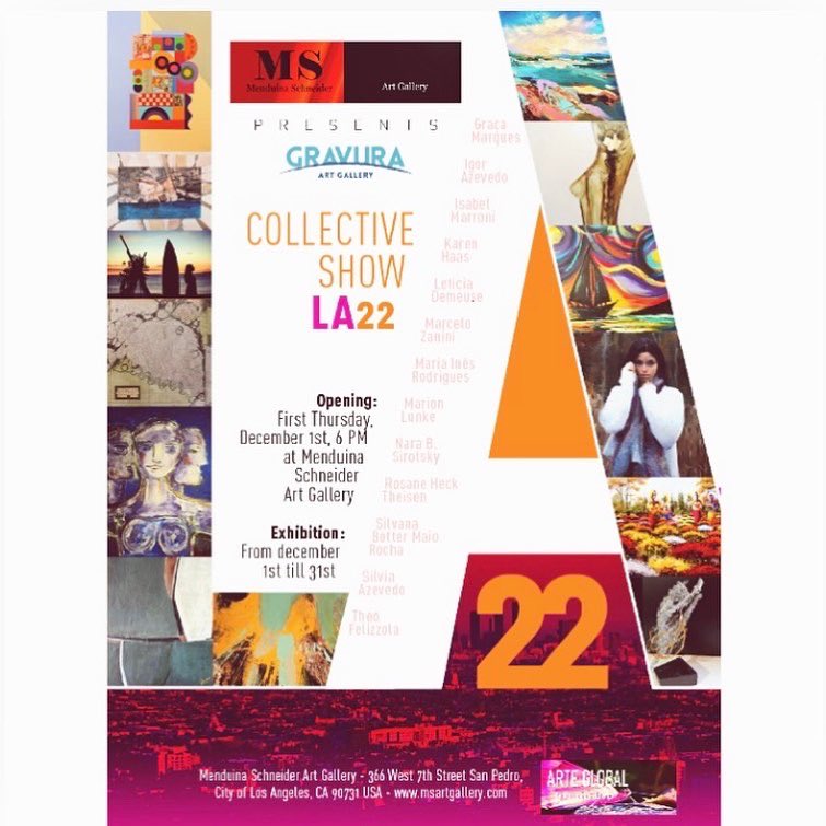 MsartgalleryLa's tweet photo. “The Gravura Collective Show”
December 2022
An exhibition consisting of thirteen Brazilian Artists, showcasing a vast array of Brazilian art such as Sculptures, Photography and Paintings. @gravuragaleria @MsartgalleryLa https://t.co/atHHGCUEYc