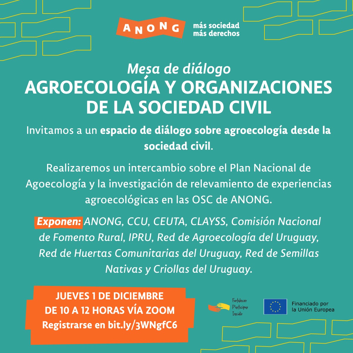 Mañana les invitamos desde ANONG a esta mesa redonda organizada por y para la sociedad civil, buscando ampliar el sentido y la importancia del movimiento agroecológico, con miradas transversales e integradoras.