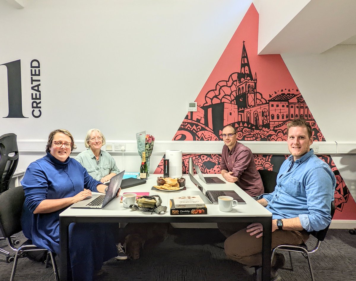FeelCreated's tweet photo. Today we were lucky to have a visit from clients Catherine and Clare from @learnenglishyh 

...who work tirelessly to connect learners with local English classes (and wider learning opportunities) in the Yorkshire and Humber region 👏👏👏

#ESOL #learningenglish #webdevelopment https://t.co/ygya6W4OSm