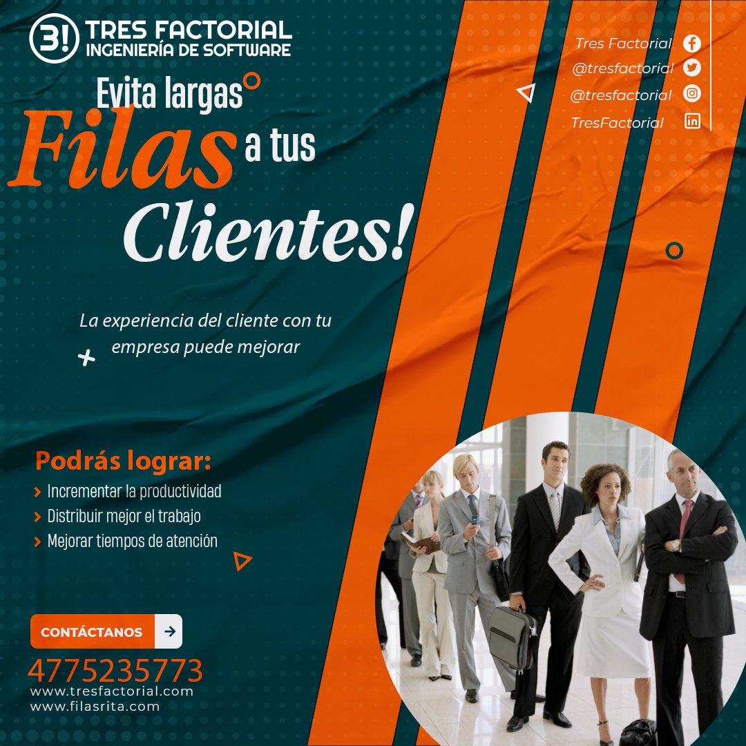 tresfactorial's tweet photo. Optimice sus filas de atención⚙
Y proporcione una experiencia rápida y ordenada al cliente.
👉🏻RITA es el administrador de filas ideal
Con este sistema puede lograr:
✔Incrementar la productividad
✔Conozca el desempeño de cada uno de sus colaboradores
✔y Muchas funciones más https://t.co/6H98UYPVuz