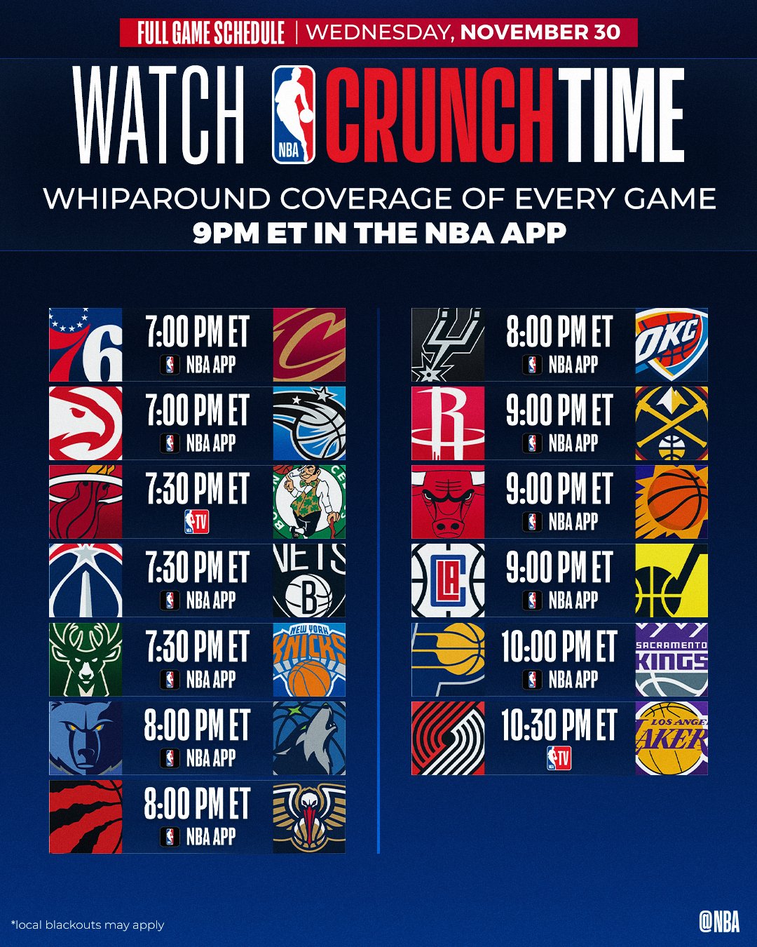 NBA CrunchTime: Full schedule and how to watch free with the NBA App