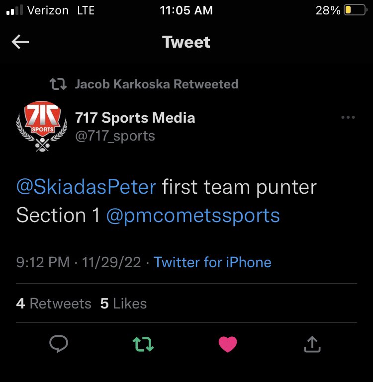 Very thankful to be named first team punter by a unanimous vote! <a href="/JeffReinhart77/">Jeff Reinhart LNP</a> <a href="/717_sports/">717 Sports Media</a> <a href="/PennManorFBall/">Penn Manor Football</a> <a href="/tyler_reiman/">Tyler Reiman</a> #uncommitted #punter #2023