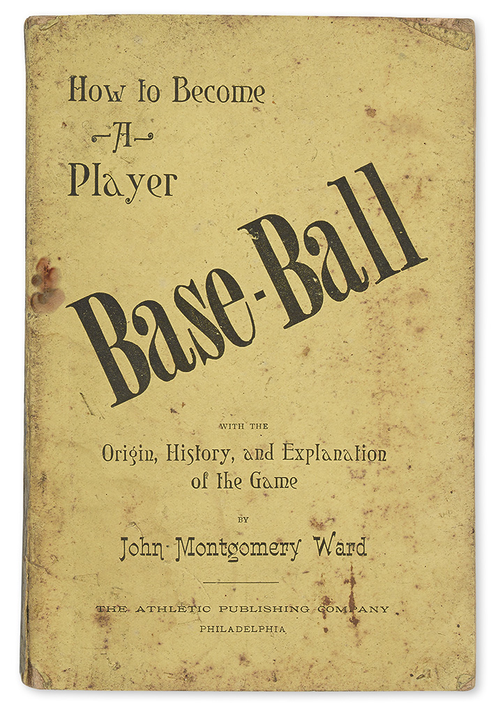John Ward, photo by Falk. Also, his book as signed to George Wright (Base-Ball, How to Become a Player, with the Origin, History, and Explanation of the Game.)