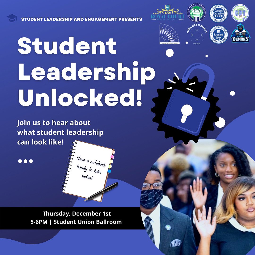 SGA_DU's tweet photo. Bring your best pens and notebooks cause SGA is working in collaboration with some amazing student organizations to talk about leadership! 🗣️✍🏽
Be there this Thursday, December 1st from 5-6pm in Student Union Ballroom 📍
#MyDU #LetsDUThis #DU23 #DU24 #DU25 #DU26 https://t.co/noc30K6U31