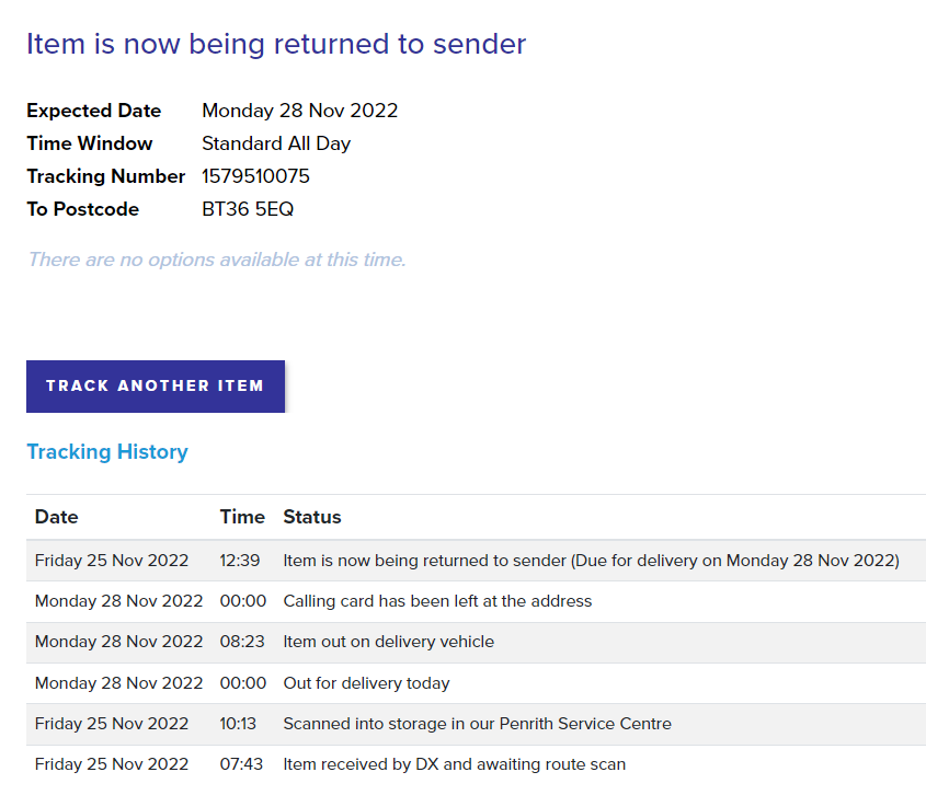 WireHairedDachs's tweet photo. #DXdelivery Shocking non-existent delivery service. Doorbell video shows no attempt made. No explanation from anyone, just returning to sender. #youdonotdeservebusiness #delivery https://t.co/A8USEA5Vni