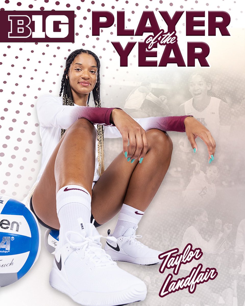 𝘽𝙞𝙜 𝙏𝙚𝙣 𝙋𝙡𝙖𝙮𝙚𝙧 𝙤𝙛 𝙩𝙝𝙚 𝙔𝙚𝙖𝙧 🏆 

The redshirt sophomore outside is the top player in <a href="/B1GVolleyball/">Big Ten Volleyball</a>!

She led the Big Ten in both points (4.99) and kills (4.43) per set.

Congrats T!