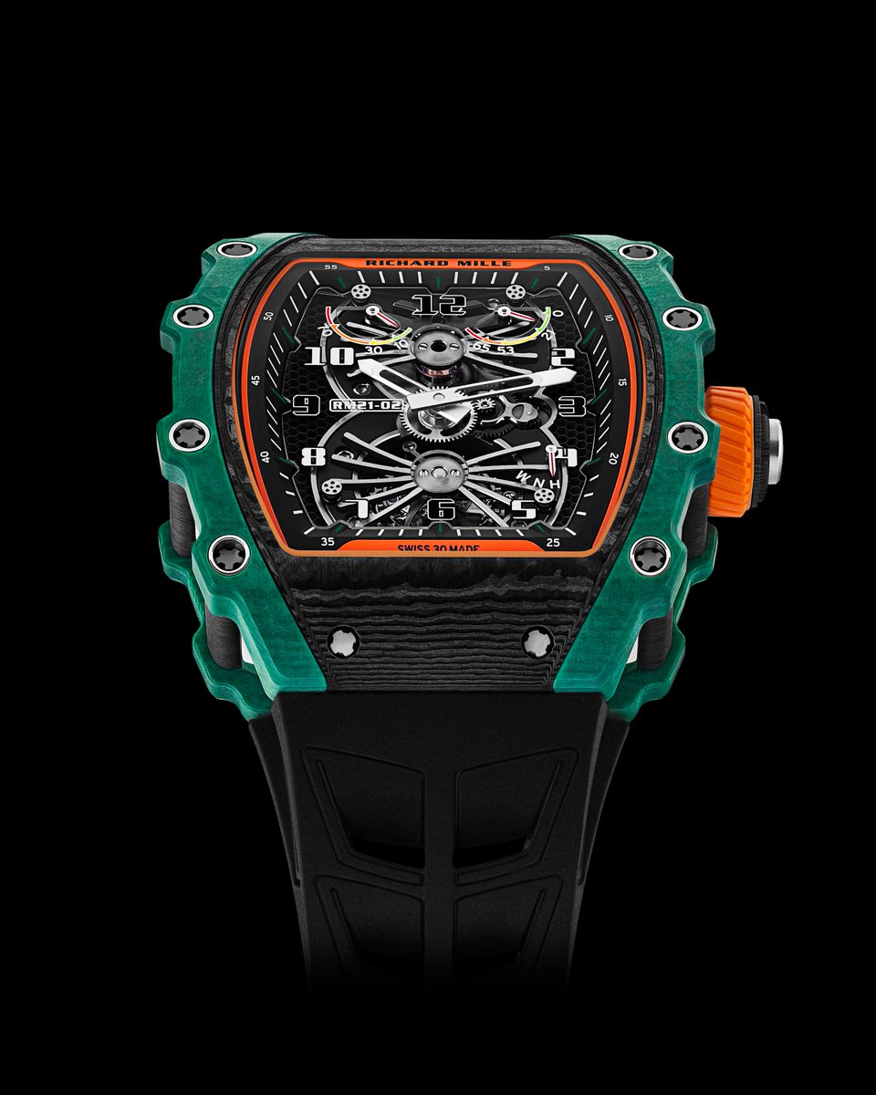 Richard_Mille's tweet photo. Limited edition of 50 pieces, the new RM 21-02 Tourbillon Aerodyne set again the highest limits for watchmaking both in terms of their design, mechanical inventiveness and use of materials.
https://t.co/UXr1dUwcNY
#RichardMille #RM2102 https://t.co/m9SX2Abudt