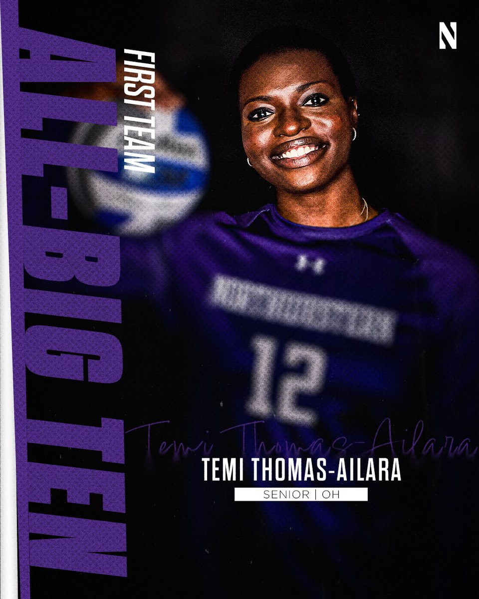 First team @temi_t_ 🥇 🟣 Led the Big Ten in total kills 🟣 3x B1G Player of the Week 🟣 Fifth in program history with 1,546 career kills