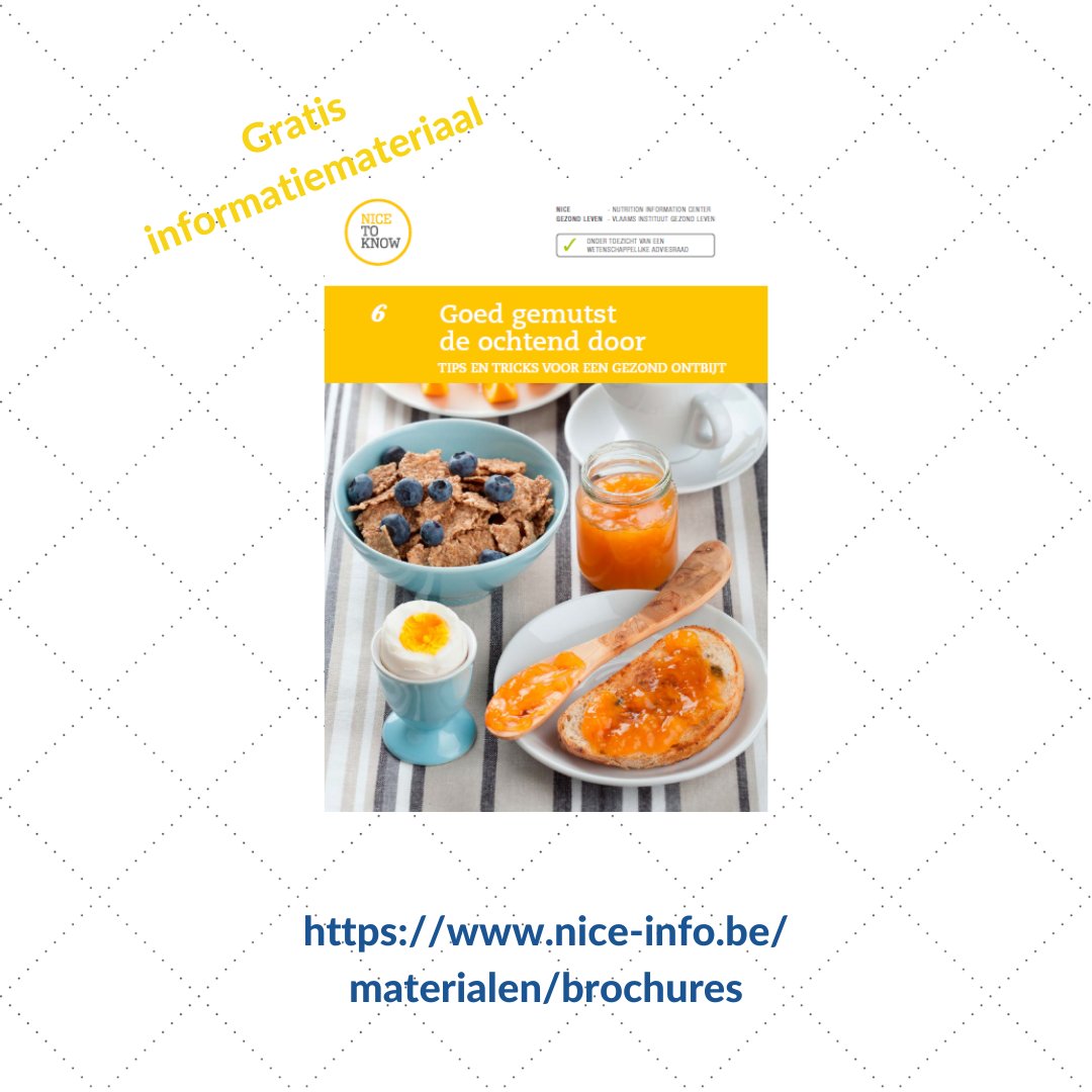 De NICE-to-know folders rond ontbijt, tussendoortjes en een hartvriendelijke voeding zijn ism @GezondLevenvzw  geüpdatet en hebben nieuwe recepten op hun menu gezet. Alle 16 folders zijn nu opnieuw beschikbaar.
Bestel ze gratis op nice-info.be/materialen/bro…