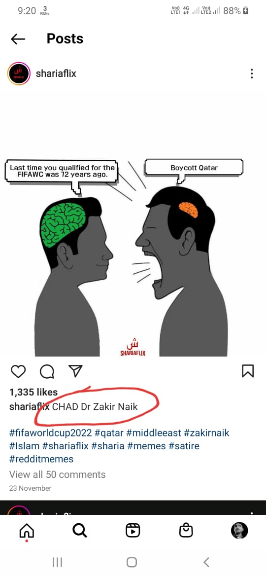 Rahul Kr. Sr. on Twitter "He supports Zakir Naik & makes fun of Hindus