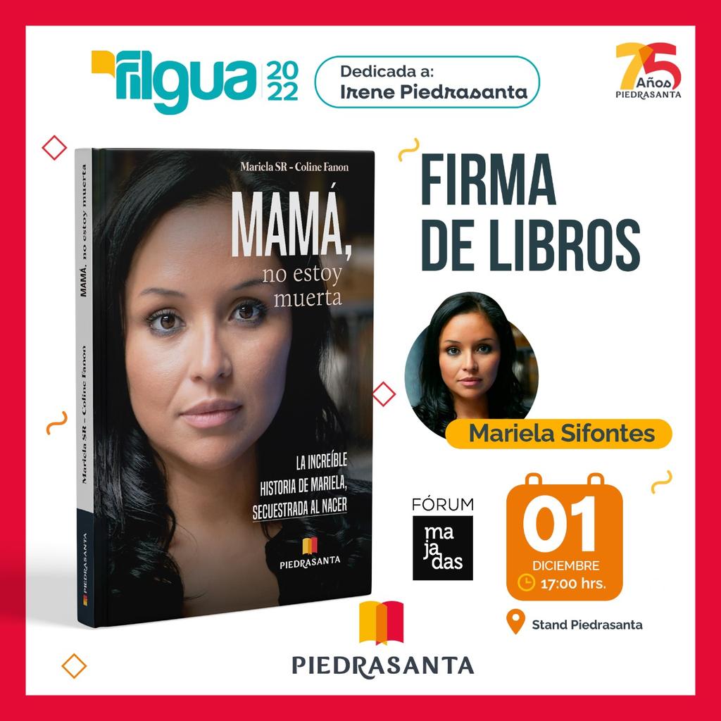 🇬🇹 📚 Tan feliz

Nos vemos mañana en @FILGuatemala 
@Mamanemuerta
@E_PiedraSanta

#filgua2022 #filgua #libro #Guatemala #autora #tratadepersonas #Piedrasanta #mamanoestoymuerta #firma