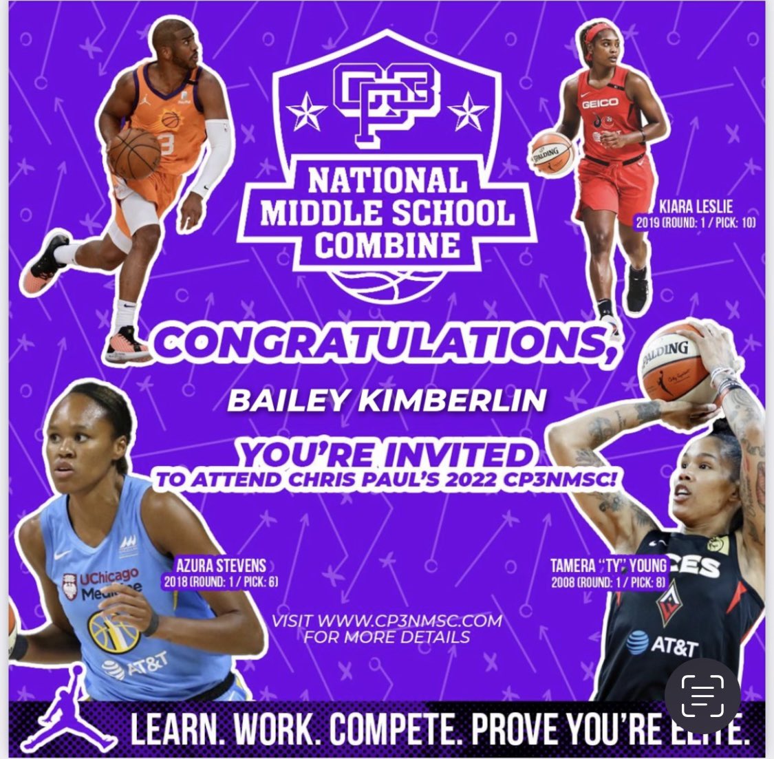 Super excited to get invited to attend this years camp. #cp3 #CP3NMSC