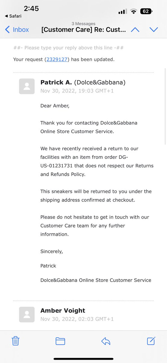 amber_voight's tweet photo. Wow @dolcegabbana I bought $700 shoes from you that came with red marks on them (looked like from production) and you refuse to return them because of the red mark! https://t.co/pMpMJLldFR
