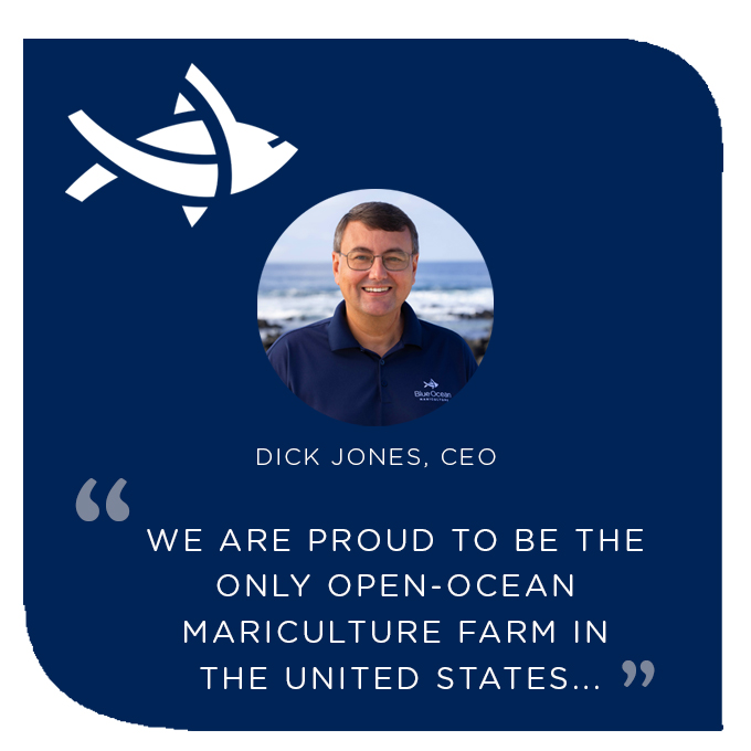 BO_Mariculture's tweet photo. "...We understand that mariculture must be done smartly—with respect for local culture, ocean water quality, benthic health, wildlife, and most of all, respect for our team and the fish.” -- Dick Jones, CEO, Blue Ocean Mariculture https://t.co/nV9A8Hnajq