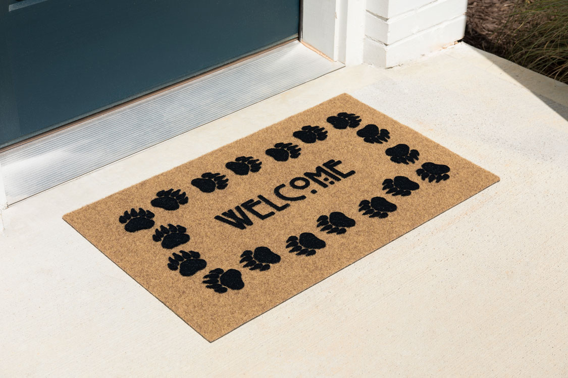 PromoMatting's tweet image. Our flocked faux co co is a perfect gift for pet owners!  This custom outdoor matting is backed with heavy-duty vinyl making it an ideal entrance mat for both retail and residential industries.