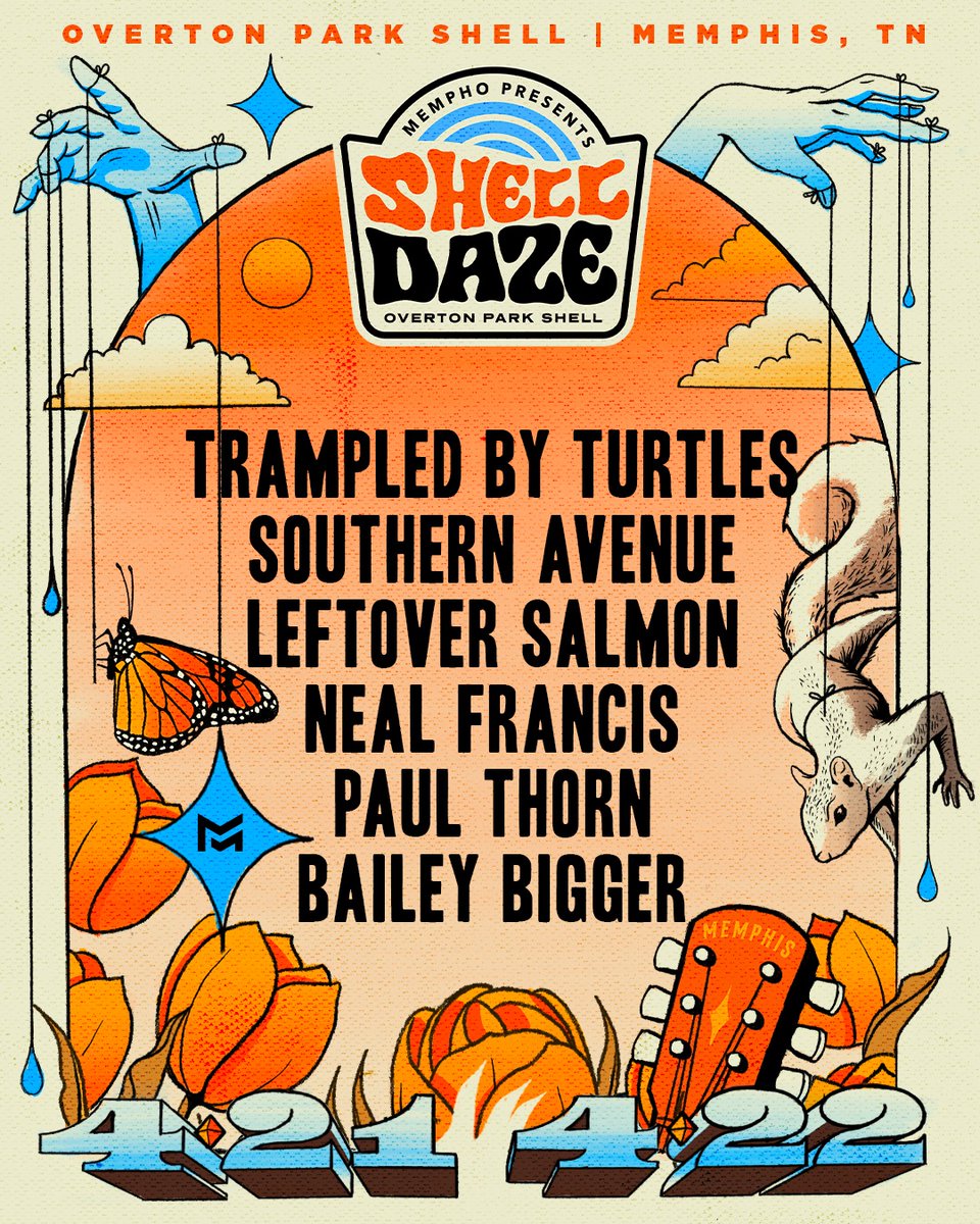 MemphoPresents's tweet photo. JUST ANNOUNCED! #ShellDaze, April 21 & 22, at @TheShell901.
TICKETS ON SALE TOMORROW AT 12PM CT
@tbtduluth @SoAveMusic @LeftoverSalmon @thenealfrancis @pimpspreachers #baileybigger
More info at https://t.co/3VI0hWwp6E https://t.co/Uhm1Bgt9q8